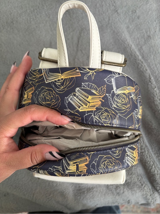 Loungefly Disney Beauty and the Beast Mini Backpack - Navy & Cream & Yellow